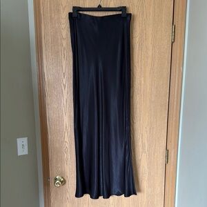H&M Satin Black Maxi Skirt